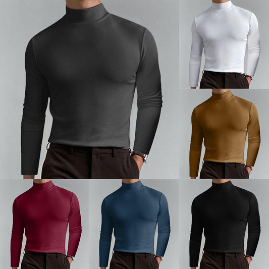🎁Clearance Sale 49% OFF⏳Mens High Neck Slim Fit Long Sleeve T-shirt