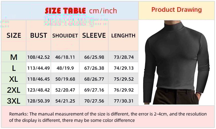🎁Clearance Sale 49% OFF⏳Mens High Neck Slim Fit Long Sleeve T-shirt
