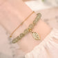 🎁Christmas Hot Sale⏳Hetian Jade Gold Leaf Bracelet - newbeew