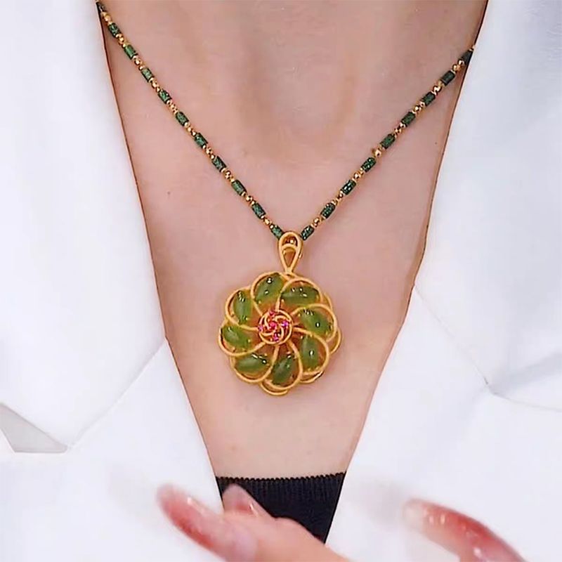 🔥Christmas HOT SALE🌟Lucky Flower Cat's Eye Stone Necklace - newbeew