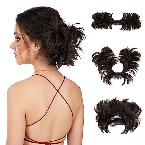 Messy Bun Side Comb Clip in Hair Bun Easy Hairpieces - newbeew