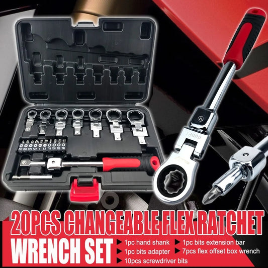 🎁New Year Sale 49% OFF⏳Removable Movable Head Ratchet Durable Power Saving Repair Tool Set
