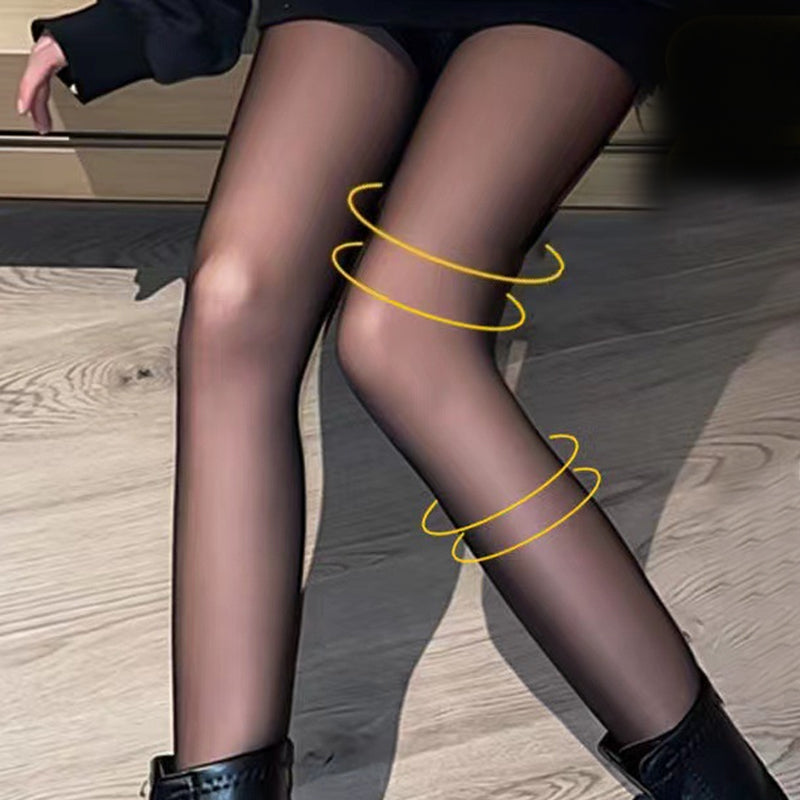🔥 Hot Sale🔥Flawless Legs Fake Translucent Warm Plush Lined Elastic Tights - newbeew