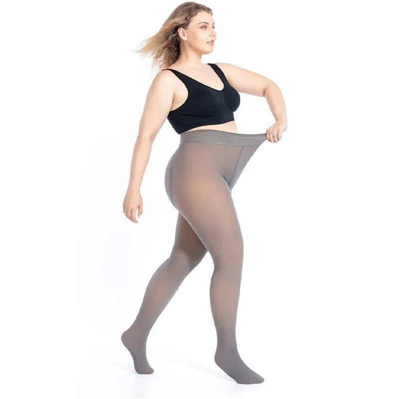 🔥 Hot Sale🔥Flawless Legs Fake Translucent Warm Plush Lined Elastic Tights - newbeew