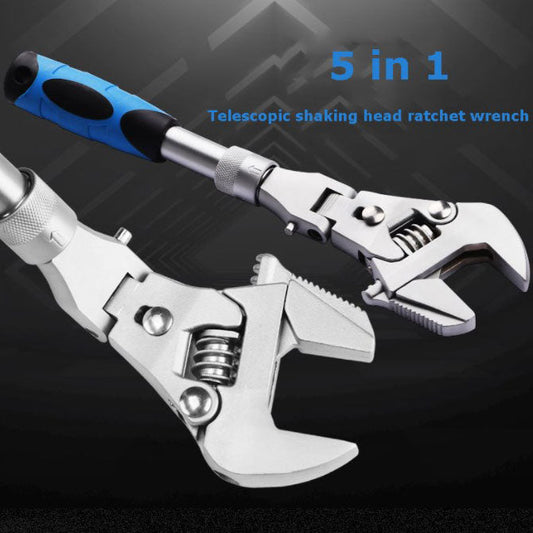 🎁New Year Sale 49% OFF⏳5 In 1 Telescopic Shaking Head Ratchet Wrench