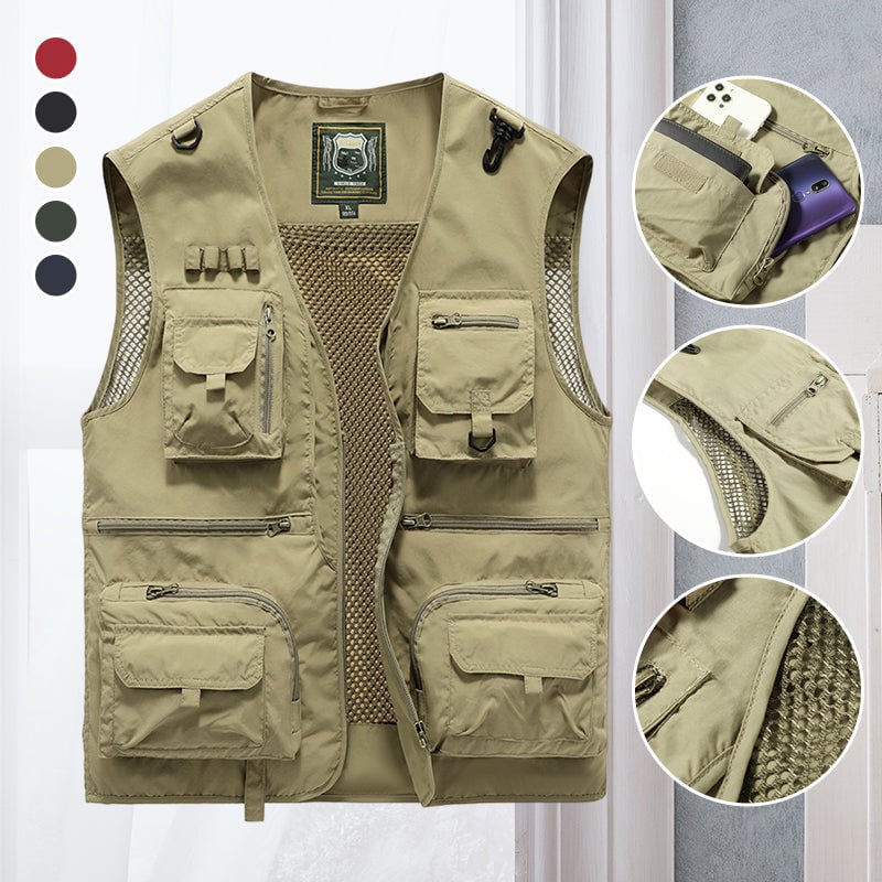 🎁Hot Sale 49% OFF⏳Breathable Mesh Zip Cargo Vest