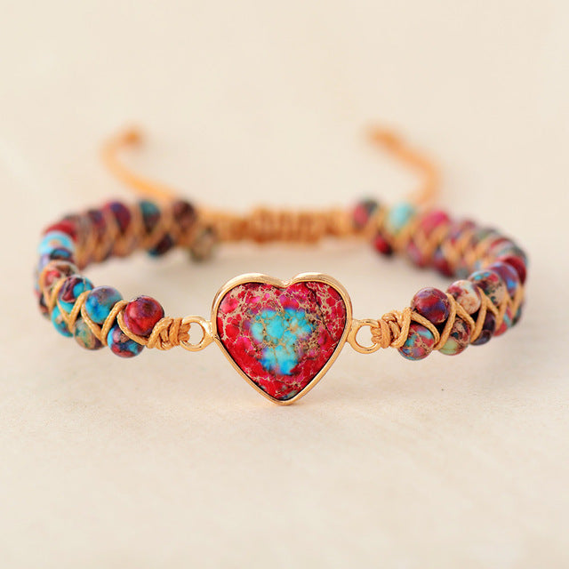 🎄Free Shipping🎁Passionate heart jasper bracelet - newbeew