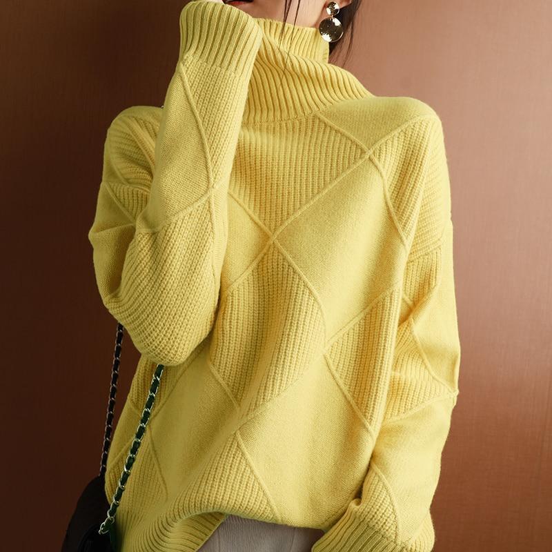 🎁New Year Sale 49% OFF⏳Loose Cashmere Turtleneck Sweater Cardigan