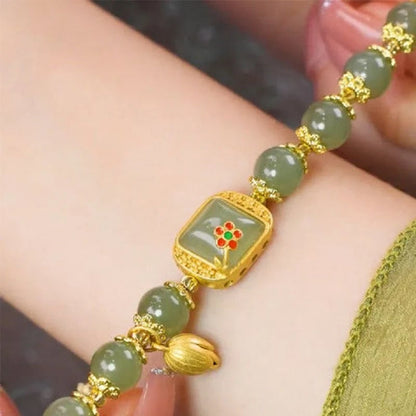 🔥 HOT SALE 🔥Hotan Jade Beaded Bracelet - newbeew