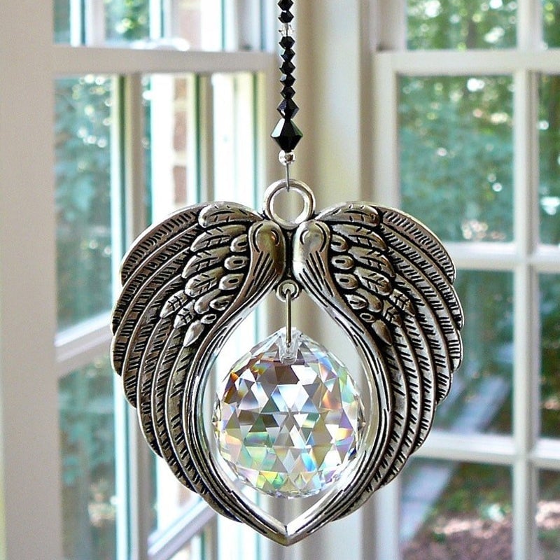 🎁Christmas 49% OFF⏳ANGEL WINGS Crystal and Pewter Wings Suncatcher - newbeew