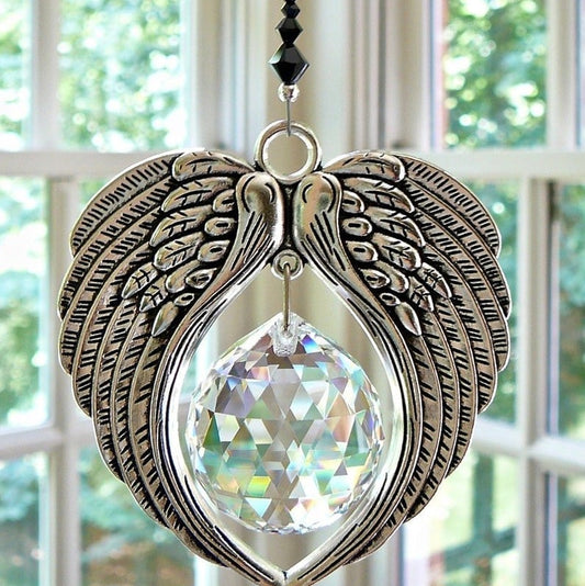 🎁Christmas 49% OFF⏳ANGEL WINGS Crystal and Pewter Wings Suncatcher - newbeew