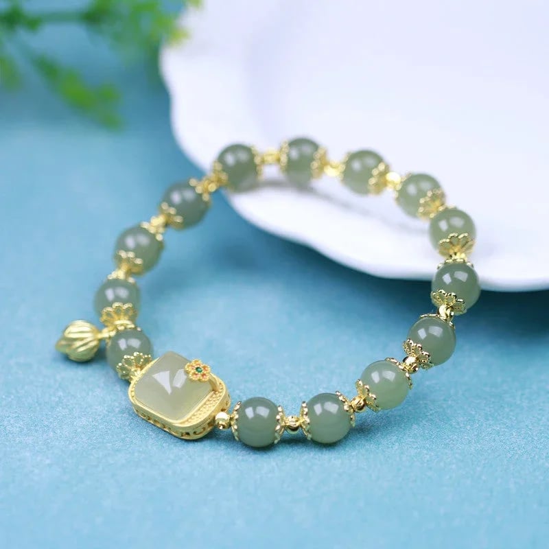 🔥 HOT SALE 🔥Hotan Jade Beaded Bracelet - newbeew