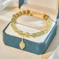 🎁Christmas Hot Sale⏳Hetian Jade Gold Leaf Bracelet - newbeew