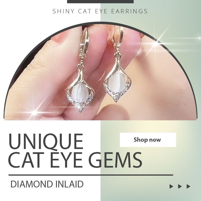 🔥Hot Sale🔥Shiny Cat Eye Earrings - newbeew