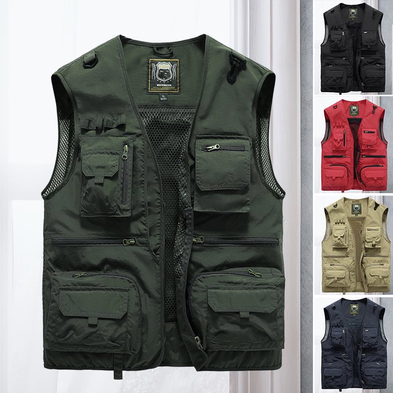 🎁Hot Sale 49% OFF⏳Breathable Mesh Zip Cargo Vest