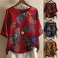 🔥FREE SHIPPING🔥Women's Button Short Sleeve Floral Print T-Shirt - newbeew