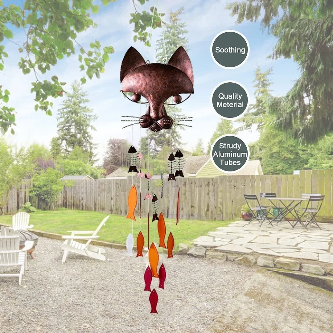 🎁Christmas 49% OFF⏳🐱 Handmade Eco-friendly Recycled Material Wind Chimes🎏 - newbeew