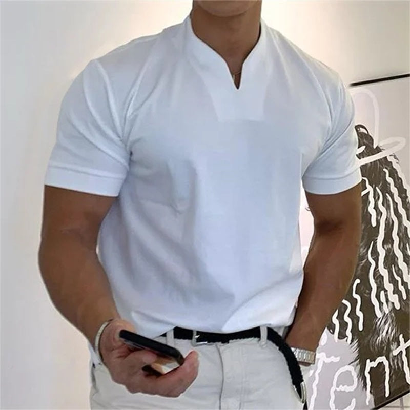 🎁New Year Sale 49% OFF⏳2024 Men's Gentleman Business Short Sleeve Fitness T-Shirt