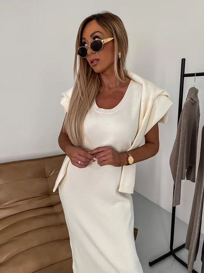 🎁New Year Sale 49% OFF⏳Midi Dress and Turtle Neck Sweater Set
