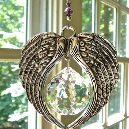 🎁Christmas 49% OFF⏳ANGEL WINGS Crystal and Pewter Wings Suncatcher - newbeew