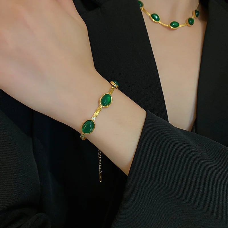🎁Christmas Hot Sale🔥Emerald Necklace Earrings Bracelet - newbeew