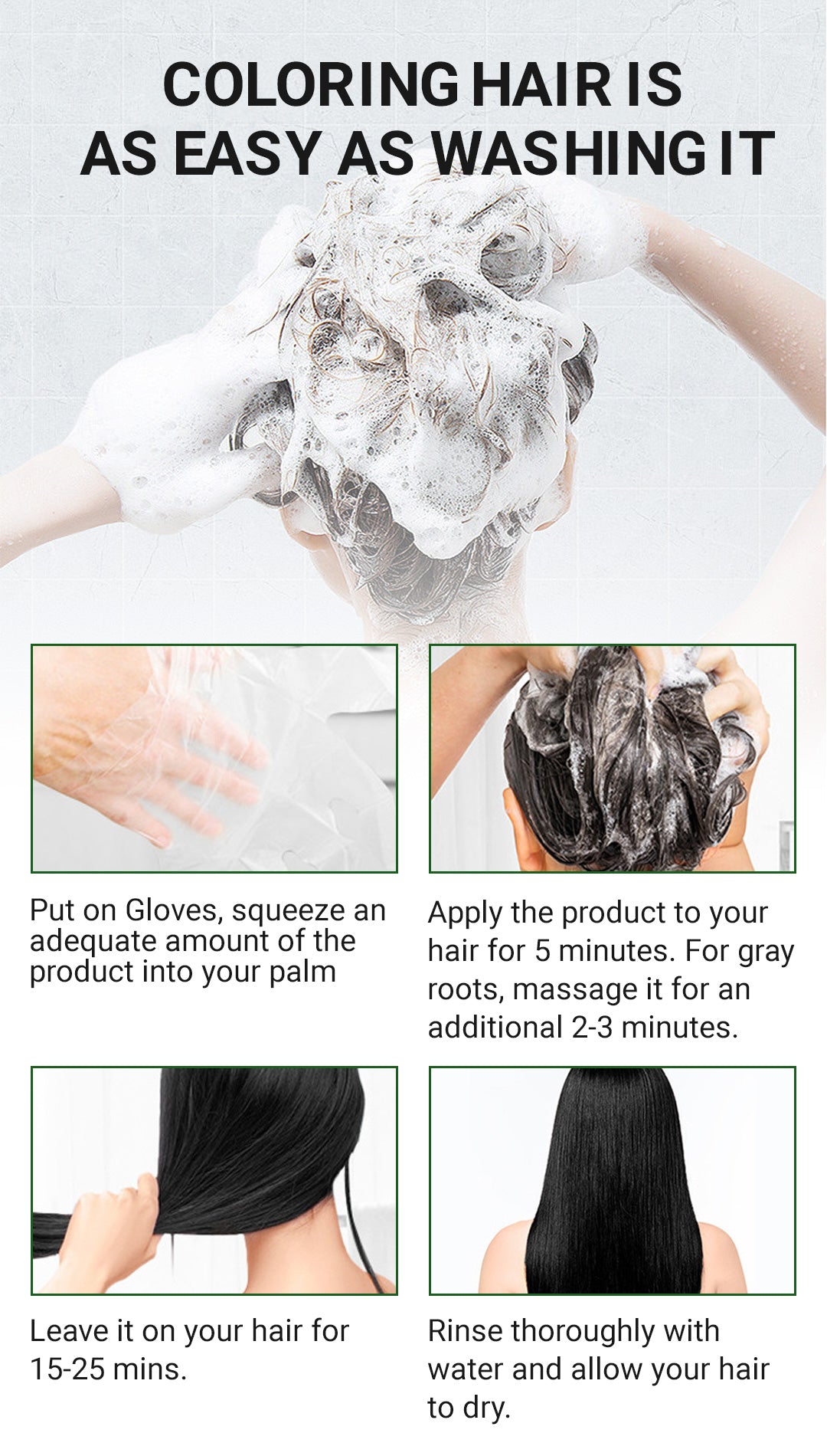 🔥Pure Plant Extract For Grey Hair Color Bubble Dye - newbeew