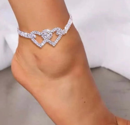 Buy 2 Get 15%💖Heart X Heart Ankle Bracelet🌟FREE SHIPPING - newbeew