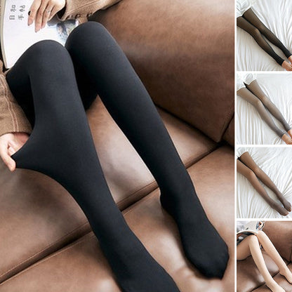 🔥 Hot Sale🔥Flawless Legs Fake Translucent Warm Plush Lined Elastic Tights - newbeew