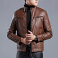 🎁Hot Sale 49% OFF⏳Men’s Stand Collar Biker Leather Jacket