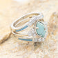 🎁HOT SALE🎁Sterling Silver Natural Turquoise Diamond Ring - newbeew