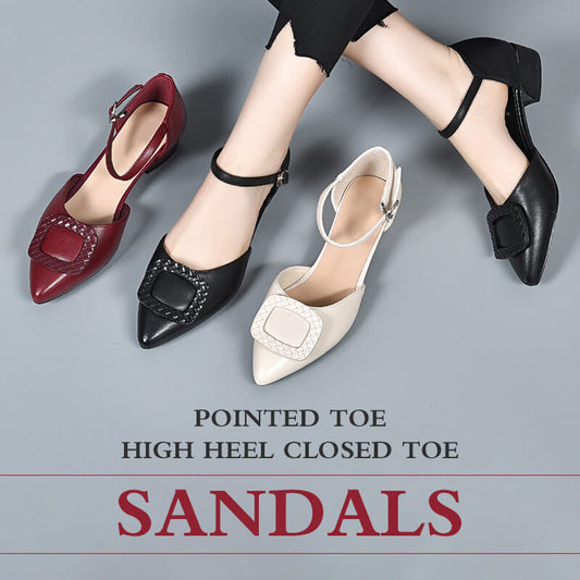 🎁Hot Sale 49% OFF⏳Pointed Toe High Heel Closed Toe Sandals