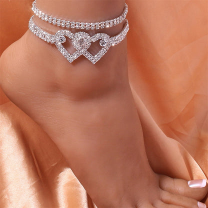 Buy 2 Get 15%💖Heart X Heart Ankle Bracelet🌟FREE SHIPPING - newbeew
