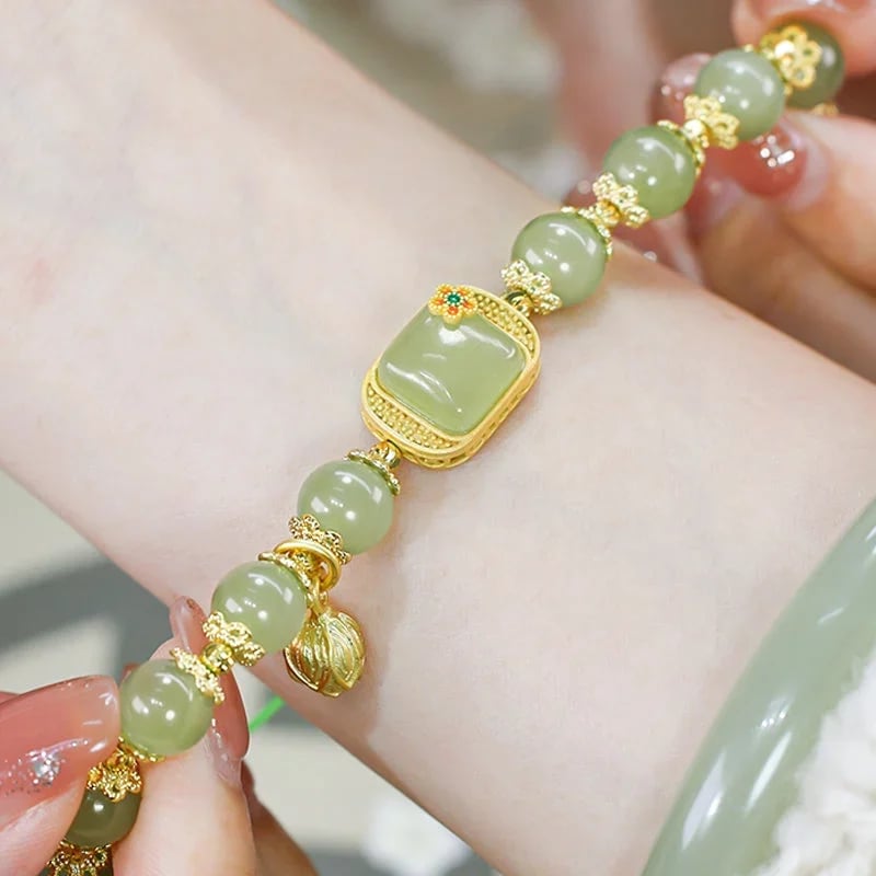 🔥 HOT SALE 🔥Hotan Jade Beaded Bracelet - newbeew