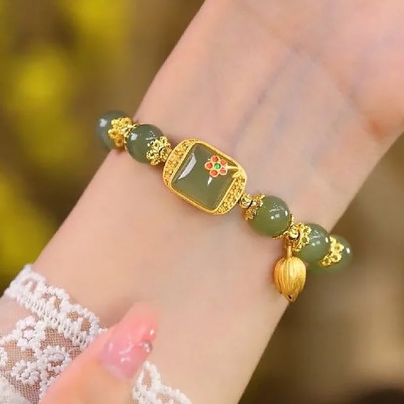 🔥 HOT SALE 🔥Hotan Jade Beaded Bracelet - newbeew