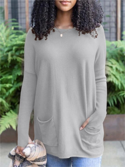 🎁Hot Sale 49% OFF⏳LONG SLEEVE THUMBHOLE SWEATER POCKET TUNIC