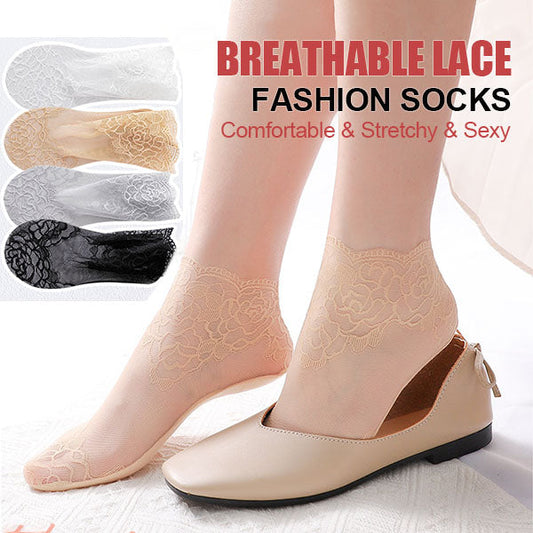 🔥Buy 1 Free 3🔥Ladies Fashion Lace Socks