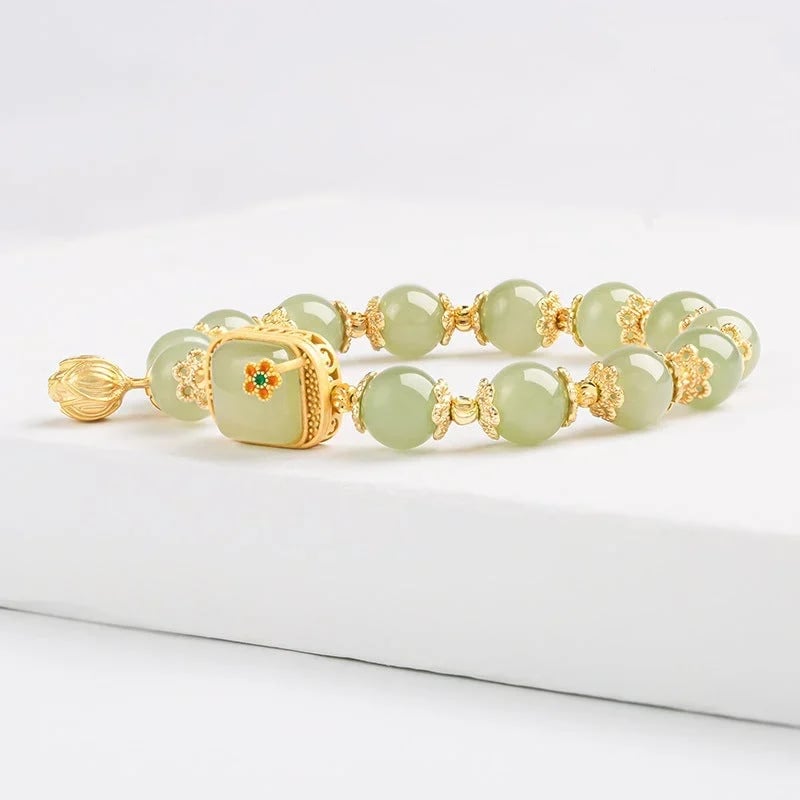 🔥 HOT SALE 🔥Hotan Jade Beaded Bracelet - newbeew