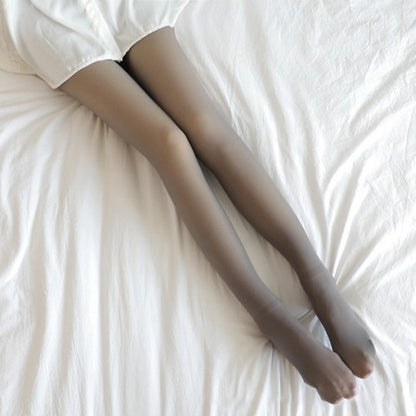 🔥 Hot Sale🔥Flawless Legs Fake Translucent Warm Plush Lined Elastic Tights - newbeew