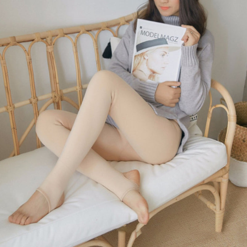 🔥 Hot Sale🔥Flawless Legs Fake Translucent Warm Plush Lined Elastic Tights - newbeew