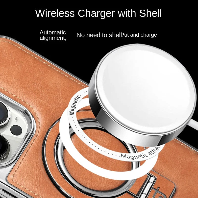✨Luxury Leather Invisible Stand iPhone Case🎉 - newbeew