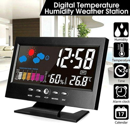 🎁Hot Sale 40% OFF⏳Digital Temperature Monitor Weather Forecast LED Alarm Clock