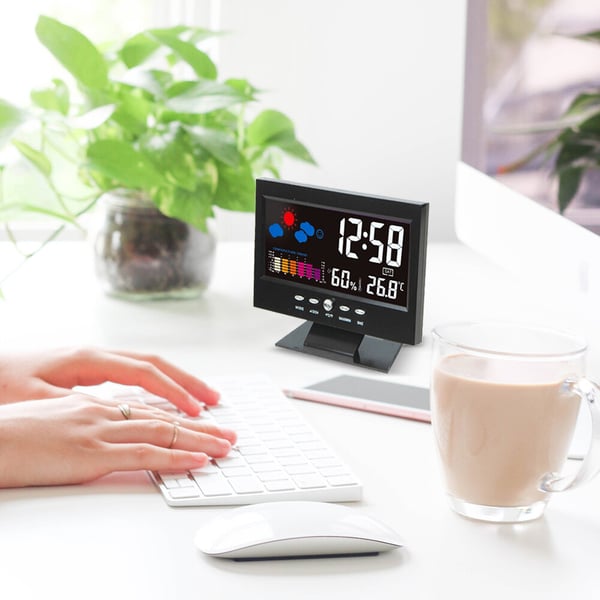🎁Hot Sale 40% OFF⏳Digital Temperature Monitor Weather Forecast LED Alarm Clock